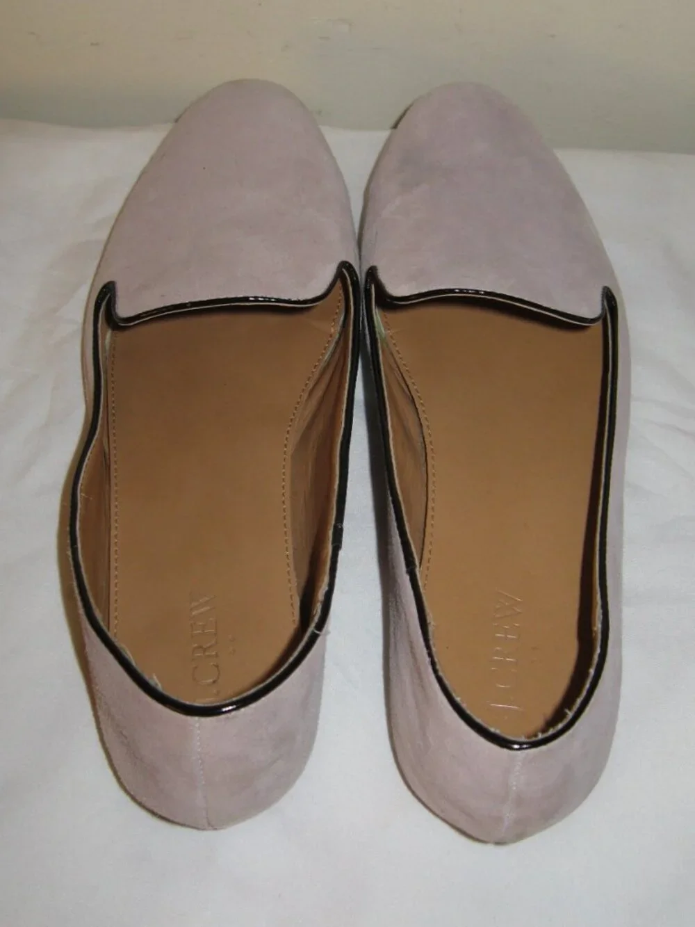 J.Crew lavendar suede black piping trim flats